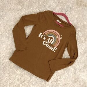 Oshkosh size 10 It’s all good long sleeved brown rainbow tee top
